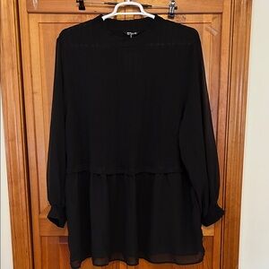 BloomChic Black Knit Bodice and Sheer layer with Sheer Sleeves New 4X (26)